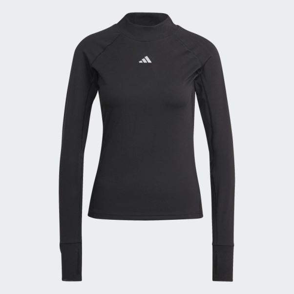 Adidas Techfit Aeroready Warm Haut D'entraînement à Manches Longues Noir