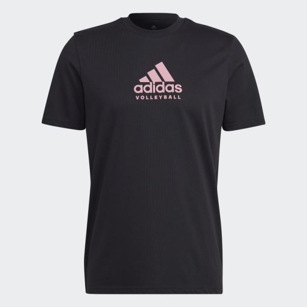 Tee Shirt Volley Logo Graphique Noir Adidas