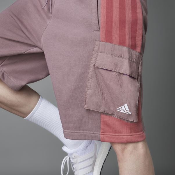 Short En Molleton Colorblock Violet Adidas