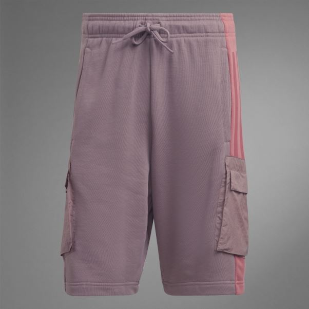 Short En Molleton Colorblock Violet Adidas