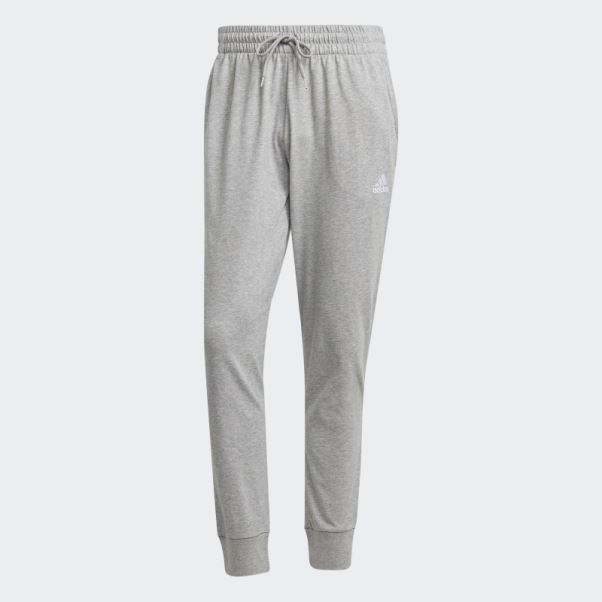 Pantalon Fuselé à Revers En Jersey Essentiel Essentials Gris Moyen Adidas