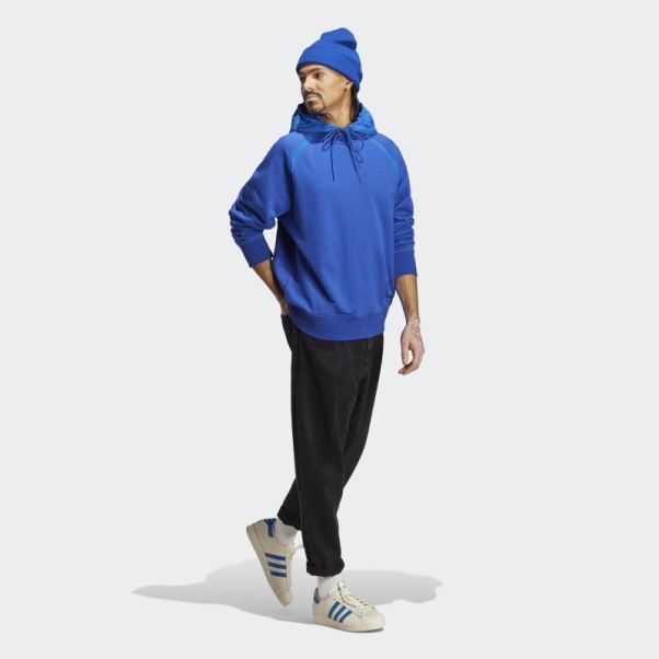 Sweat à Capuche En Nylon Froissé Adidas Premium Essentials Bleu