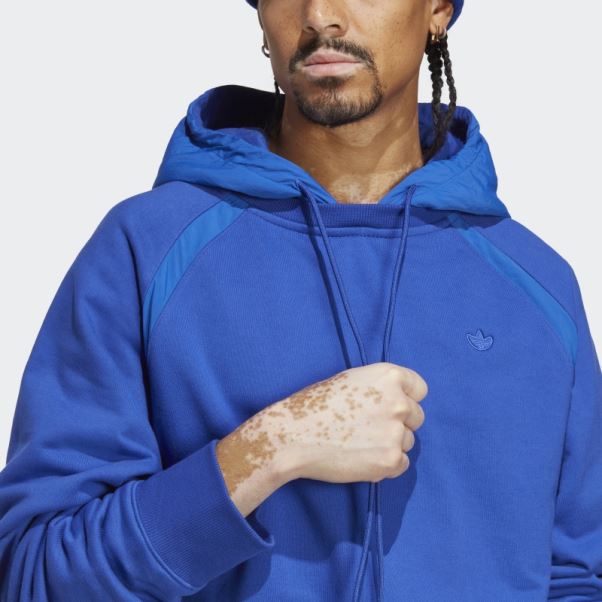 Sweat à Capuche En Nylon Froissé Premium Essentials Adidas Bleu
