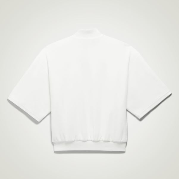 Adidas Basketball Velours 1/2 Zip Sweat Blanc Mode