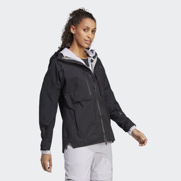 Veste De Randonnée Adidas Terrex Xploric Rain.rdy Noir
