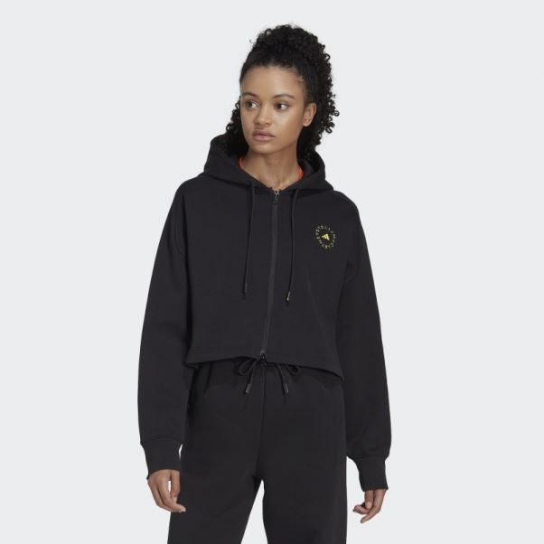 Adidas By Stella Mccartney Cropped Hoodie Noir Mode