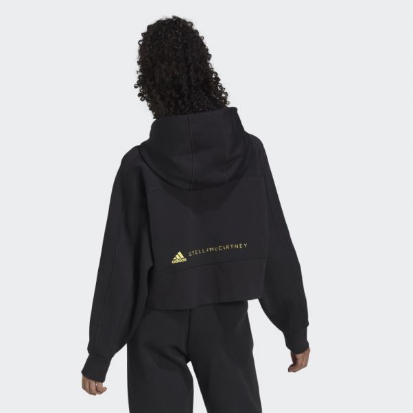 Adidas By Stella Mccartney Cropped Hoodie Noir Mode