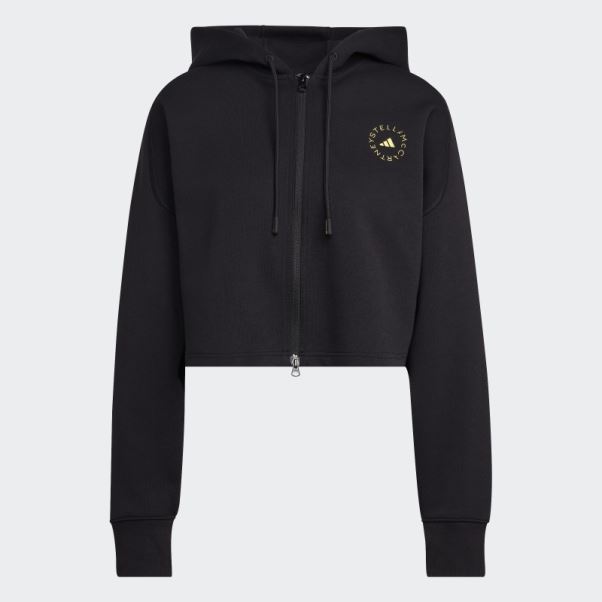 Adidas By Stella Mccartney Cropped Hoodie Noir Mode