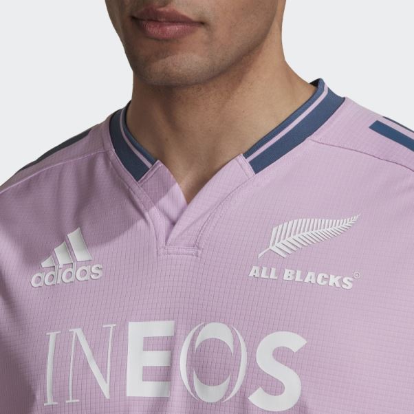 Maillot D'entrainement Rugby Adidas All Blacks Lilas