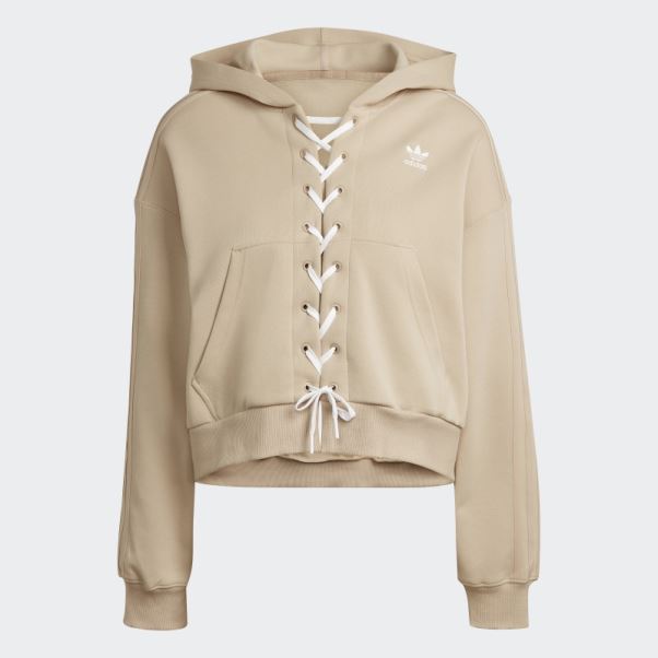 Adidas Sweat à Capuche Beige à Lacets Always Original