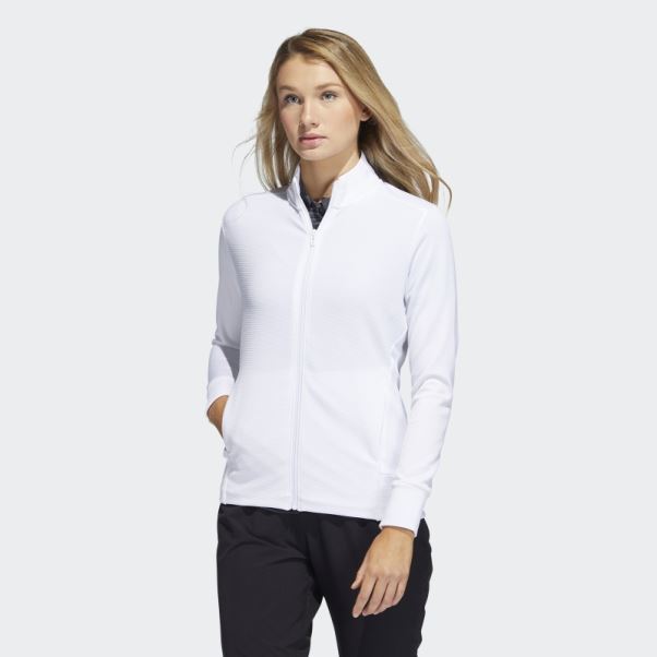 Veste Texturée Entièrement Zippée Adidas Blanc
