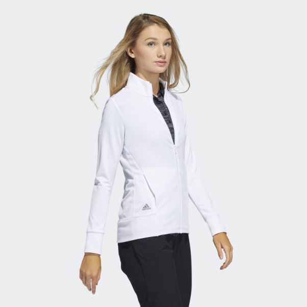 Veste Texturée Entièrement Zippée Adidas Blanc