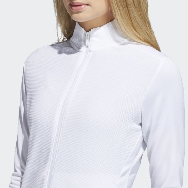Veste Texturée Entièrement Zippée Adidas Blanc