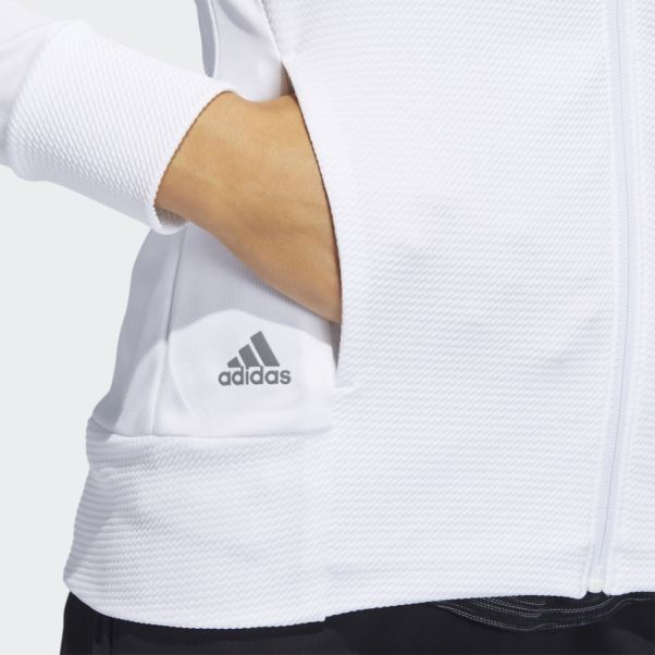 Veste Texturée Entièrement Zippée Adidas Blanc