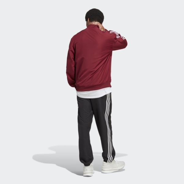 Survêtement Tissé 3 Bandes Adidas Rouge