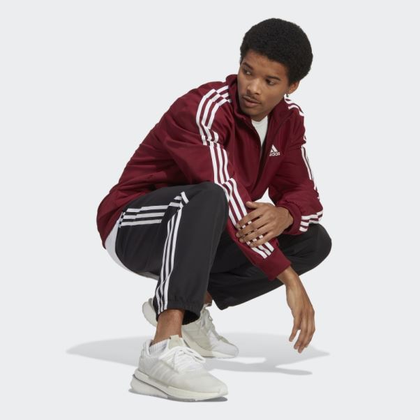 Survêtement Tissé 3 Bandes Adidas Rouge