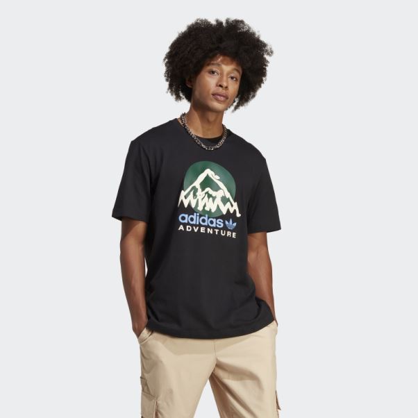T-shirt Adidas Aventure Montagne Avant Noir