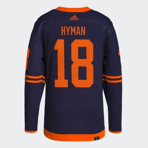 Maillot Adidas Oilers Hyman Third Authentique Bleu Marine