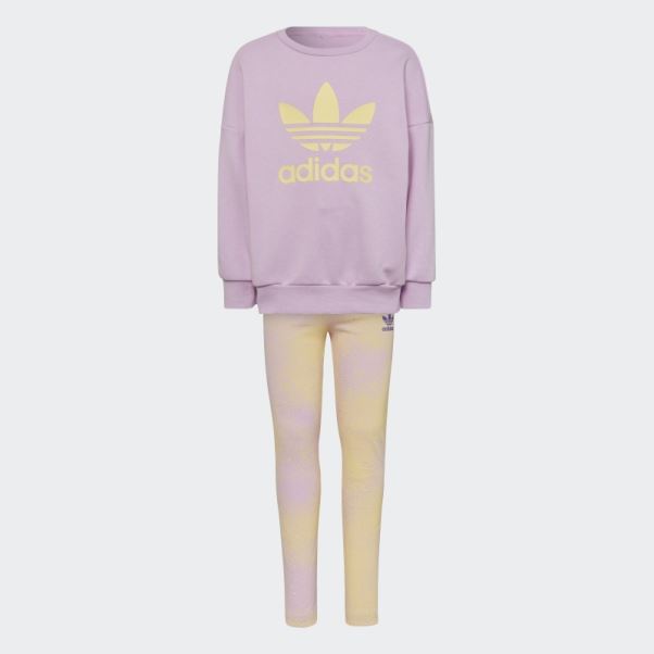 Ensemble Ras Du Cou Adidas Logo Graphique Lilas