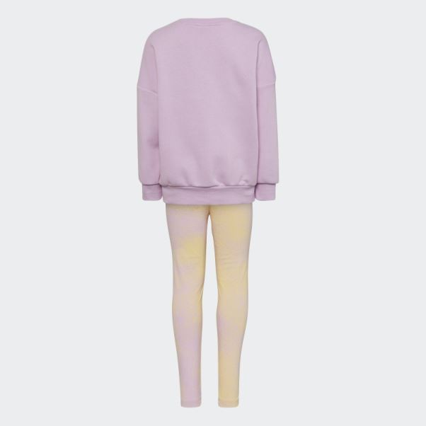 Ensemble Ras Du Cou Adidas Logo Graphique Lilas