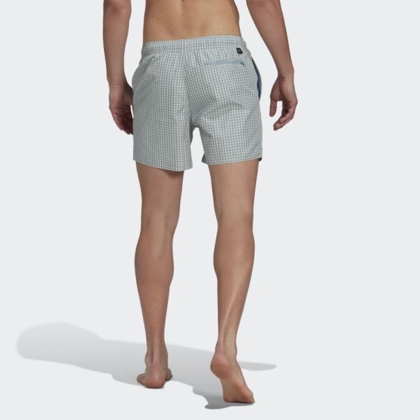Short De Bain à Carreaux Adidas Vert