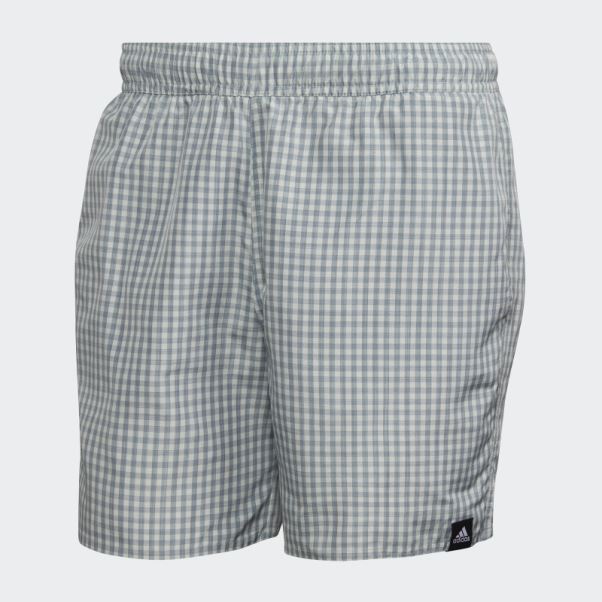 Short De Bain à Carreaux Adidas Vert