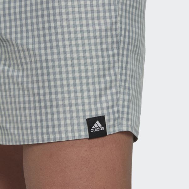 Short De Bain à Carreaux Adidas Vert