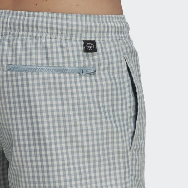 Short De Bain à Carreaux Adidas Vert