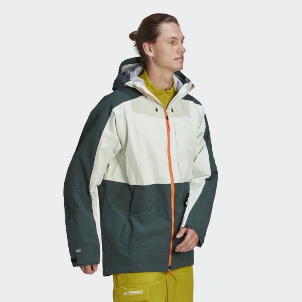 Veste De Snow En Nylon Post-consommation 3 Couches Terrex Vert Adidas