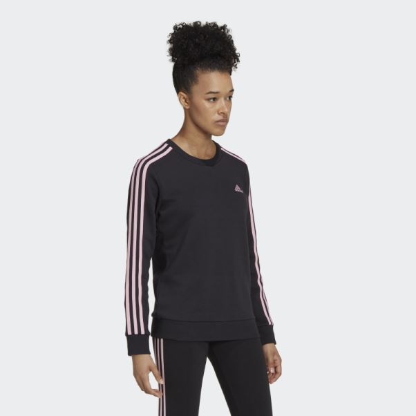 Sweat Adidas Essentials 3 Bandes Polaire Noir