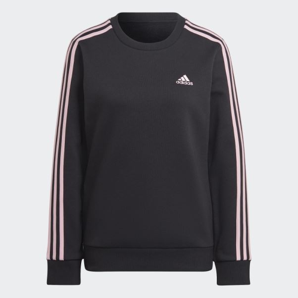 Sweat Adidas Essentials 3 Bandes Polaire Noir