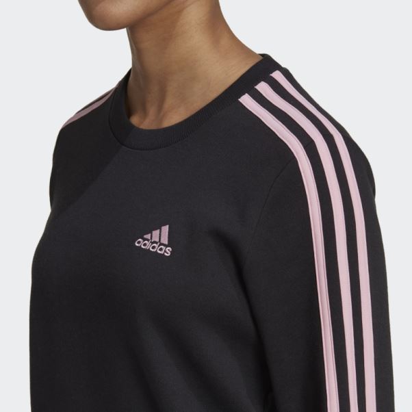 Sweat Adidas Essentials 3 Bandes Polaire Noir