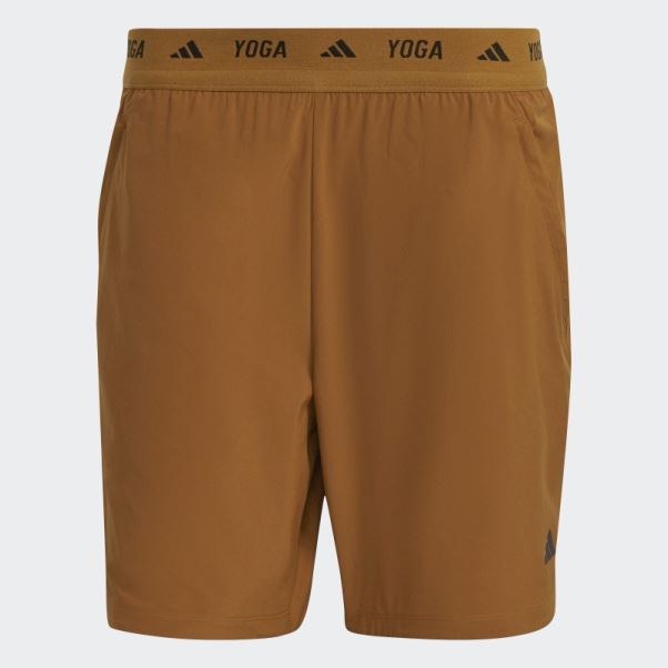 Adidas Short D'entraînement De Yoga Bronze 2-en-1