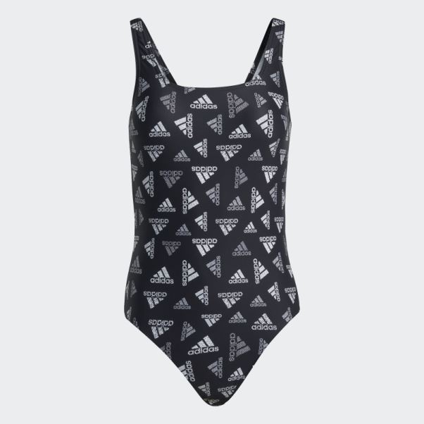Maillot De Bain Sportswear Imprimé Adidas Allover Fashion Noir