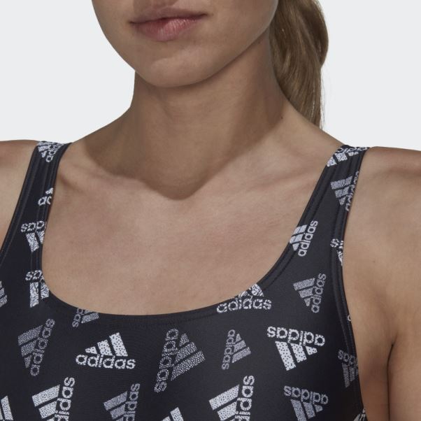 Maillot De Bain Sportswear Imprimé Adidas Allover Fashion Noir
