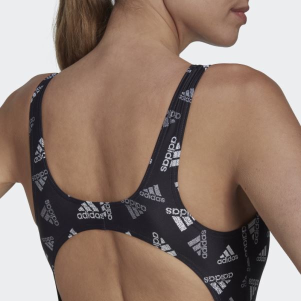 Maillot De Bain Sportswear Imprimé Adidas Allover Fashion Noir