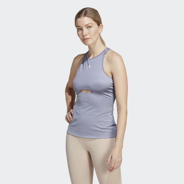Adidas Hiit Aeroready Débardeur D'entraînement Argent Violet