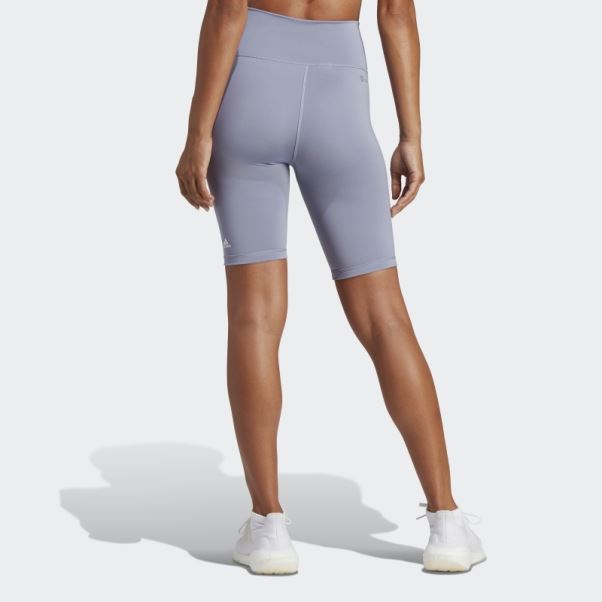 Leggings Courts Optime Training Bike Violet Argent Adidas