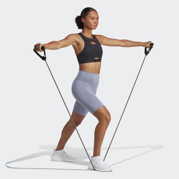 Leggings Courts Optime Training Bike Violet Argent Adidas