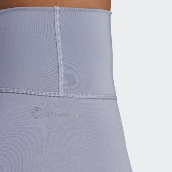 Leggings Courts Optime Training Bike Violet Argent Adidas