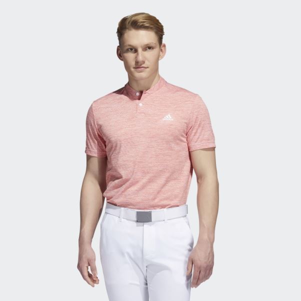 Polo Adidas Orange à Rayures Texturées