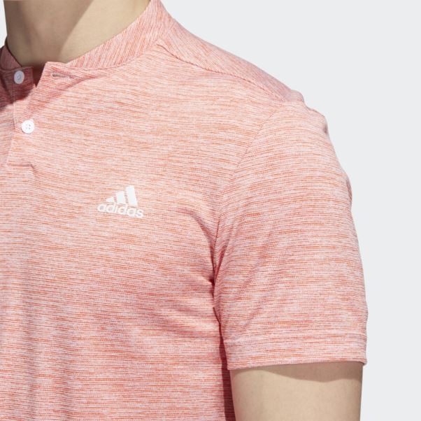 Polo Adidas Orange à Rayures Texturées