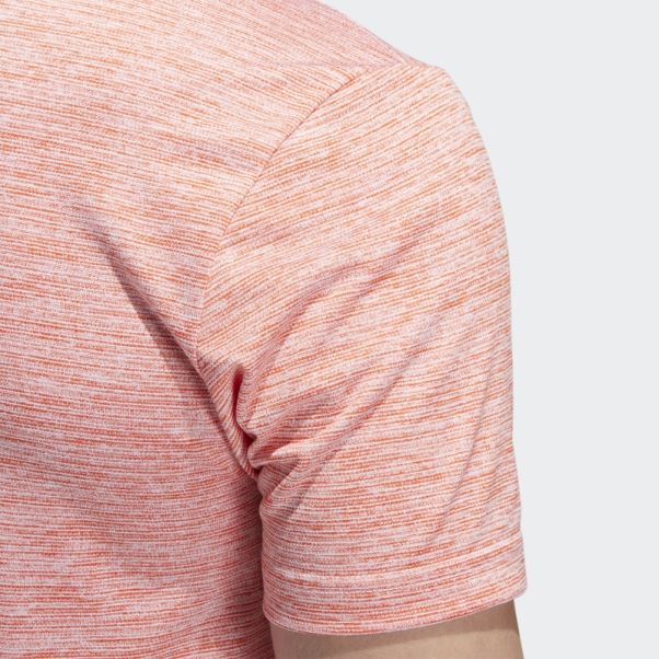 Polo Adidas Orange à Rayures Texturées