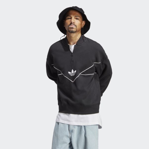 Sweat-shirt à Demi-zip Adidas Adicolor Season Archive Noir