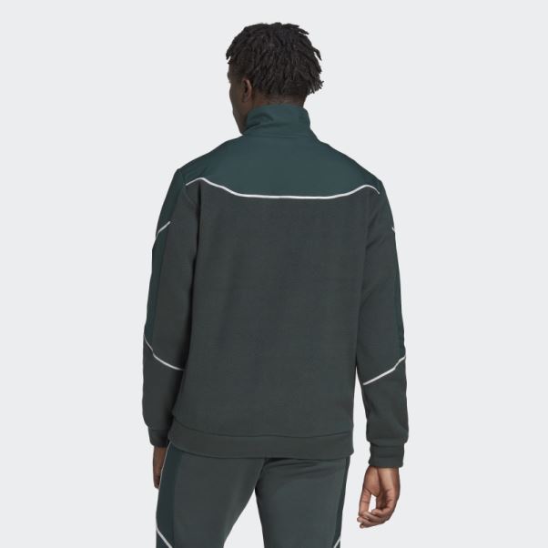 Haut Adidas Essentials Reflect-in-the-dark Polar Fleece Quarter-zip Vert