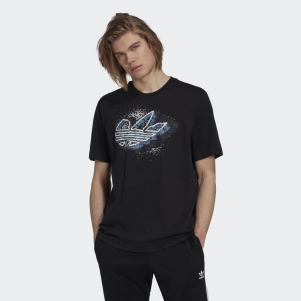 Adidas Rekive Speed T-shirt Graphique Trèfle Mode Noir