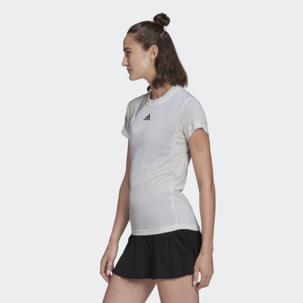 Tee Shirt Tennis Freelift Blanc Adidas