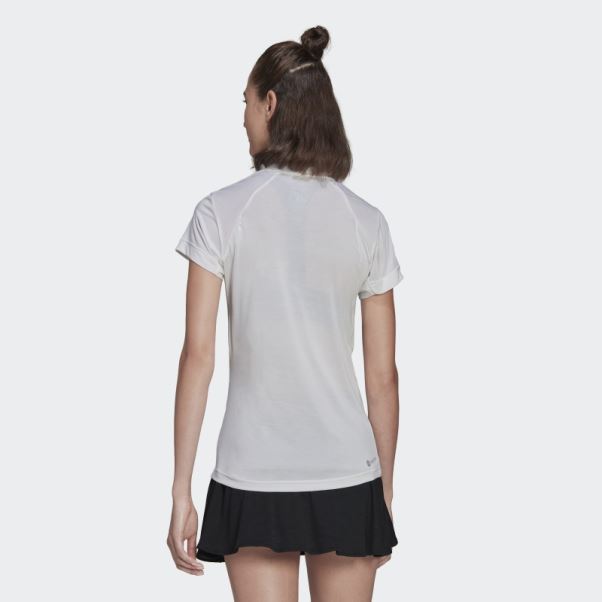 Tee Shirt Tennis Freelift Blanc Adidas