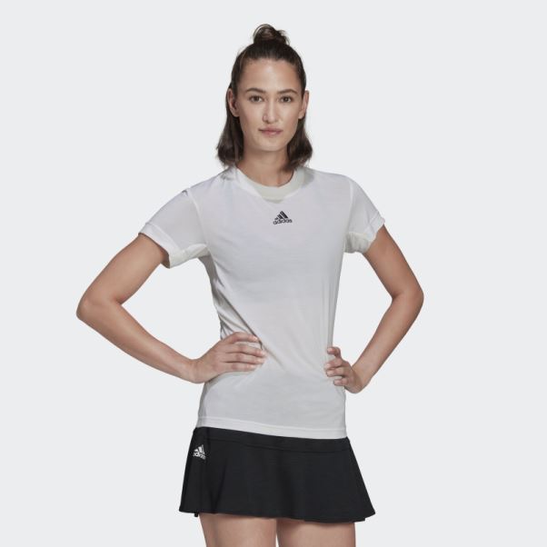 Tee Shirt Tennis Freelift Blanc Adidas