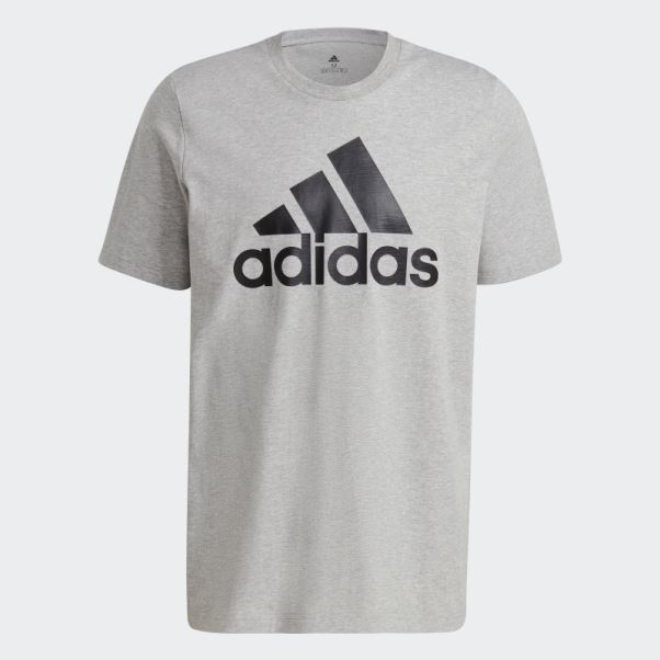 T-shirt à Gros Logo Essentials Gris Moyen Adidas
